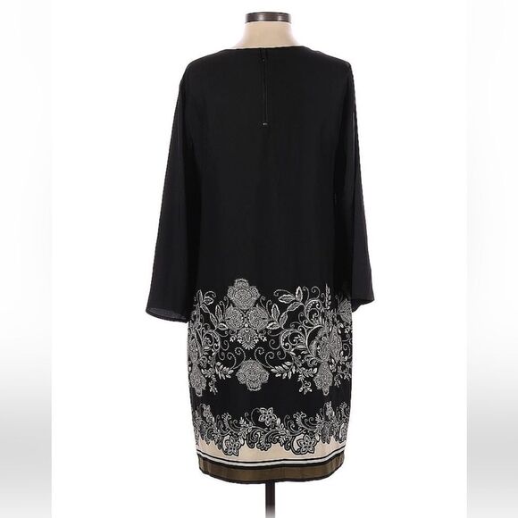 Vince Camuto black patterned dress, size 4 - Picture 2 of 4
